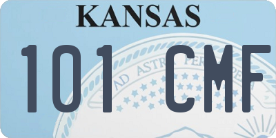 KS license plate 101CMF