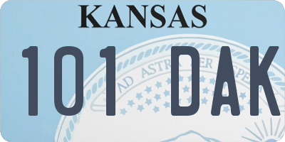 KS license plate 101DAK