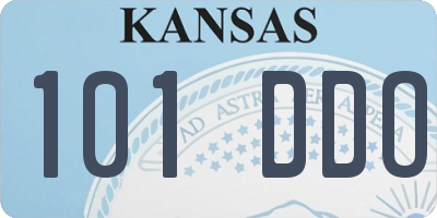 KS license plate 101DDO