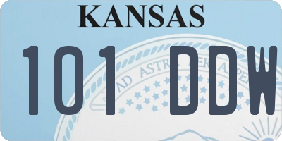 KS license plate 101DDW