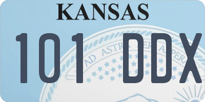 KS license plate 101DDX