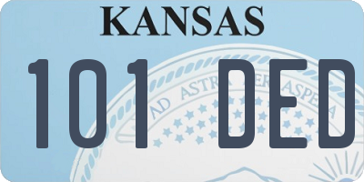 KS license plate 101DED