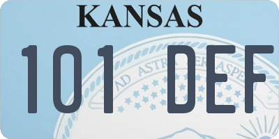 KS license plate 101DEF