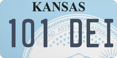 KS license plate 101DEI