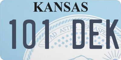 KS license plate 101DEK
