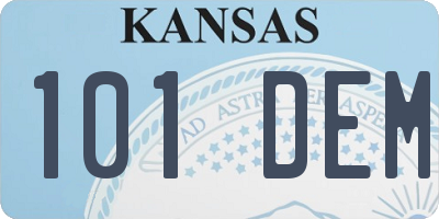 KS license plate 101DEM