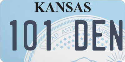 KS license plate 101DEN