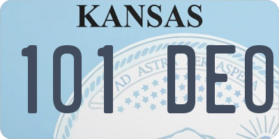 KS license plate 101DEO