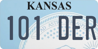 KS license plate 101DER