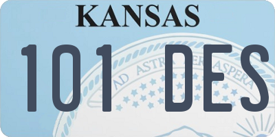 KS license plate 101DES