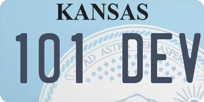 KS license plate 101DEV