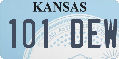 KS license plate 101DEW