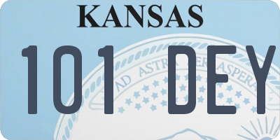 KS license plate 101DEY