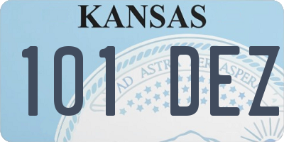 KS license plate 101DEZ