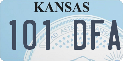 KS license plate 101DFA