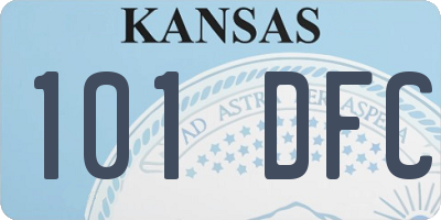 KS license plate 101DFC