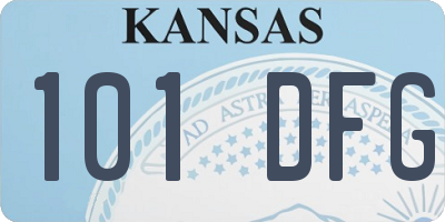 KS license plate 101DFG