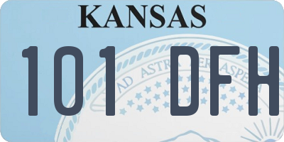 KS license plate 101DFH