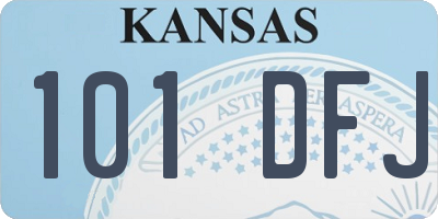 KS license plate 101DFJ