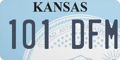 KS license plate 101DFM