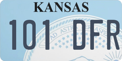 KS license plate 101DFR