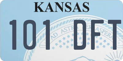 KS license plate 101DFT