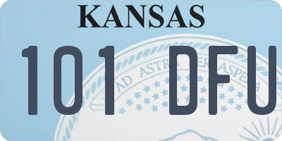 KS license plate 101DFU