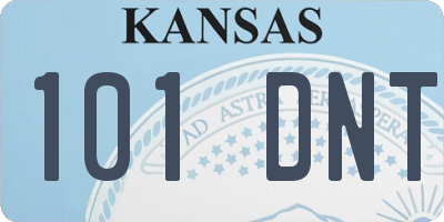 KS license plate 101DNT