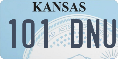 KS license plate 101DNU
