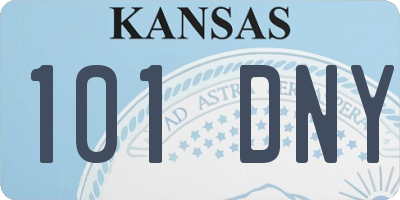 KS license plate 101DNY