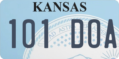 KS license plate 101DOA
