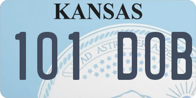 KS license plate 101DOB