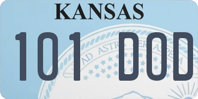KS license plate 101DOD