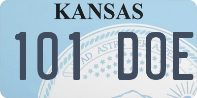 KS license plate 101DOE