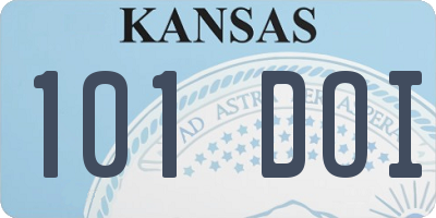 KS license plate 101DOI