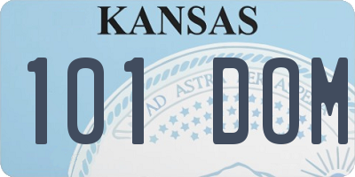 KS license plate 101DOM