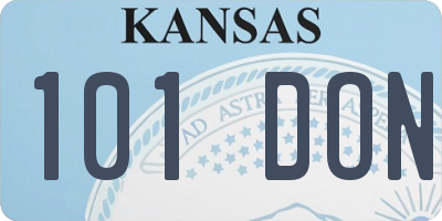 KS license plate 101DON