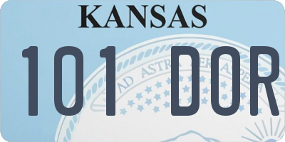 KS license plate 101DOR