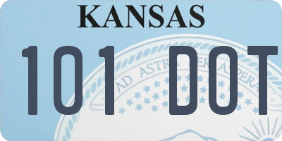 KS license plate 101DOT
