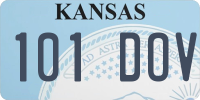 KS license plate 101DOV