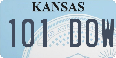 KS license plate 101DOW