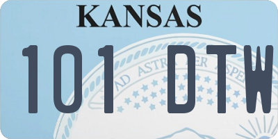 KS license plate 101DTW