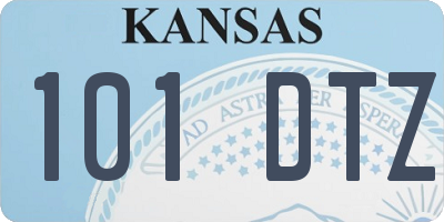 KS license plate 101DTZ
