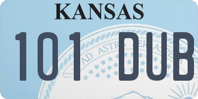 KS license plate 101DUB
