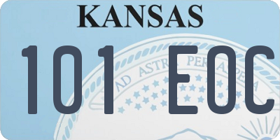 KS license plate 101EOC