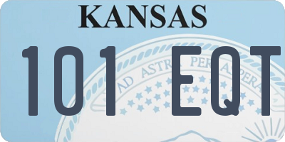KS license plate 101EQT