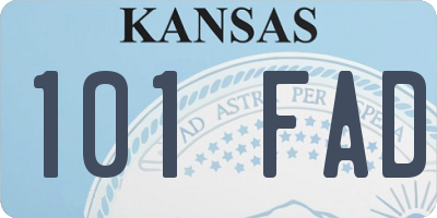 KS license plate 101FAD