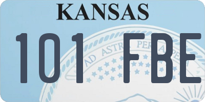 KS license plate 101FBE