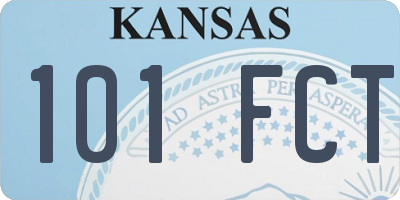 KS license plate 101FCT