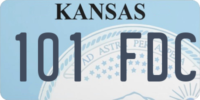 KS license plate 101FDC